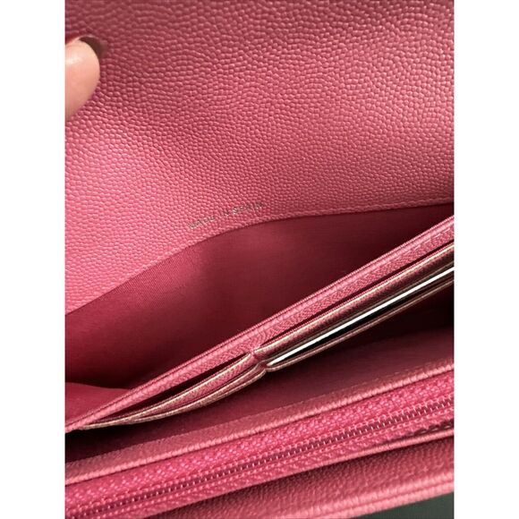 CHANEL Pink Caviar Leather Flap Wallet W/box - Picture 10 of 16